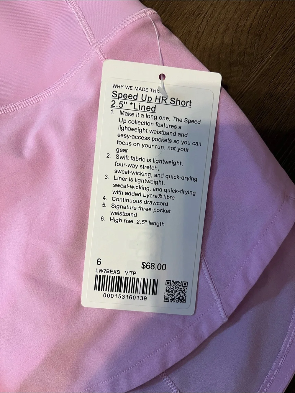 Lululemon Speed UP HR 2.5” size 6 VITAPINK COLOR - Picture 2 of 8